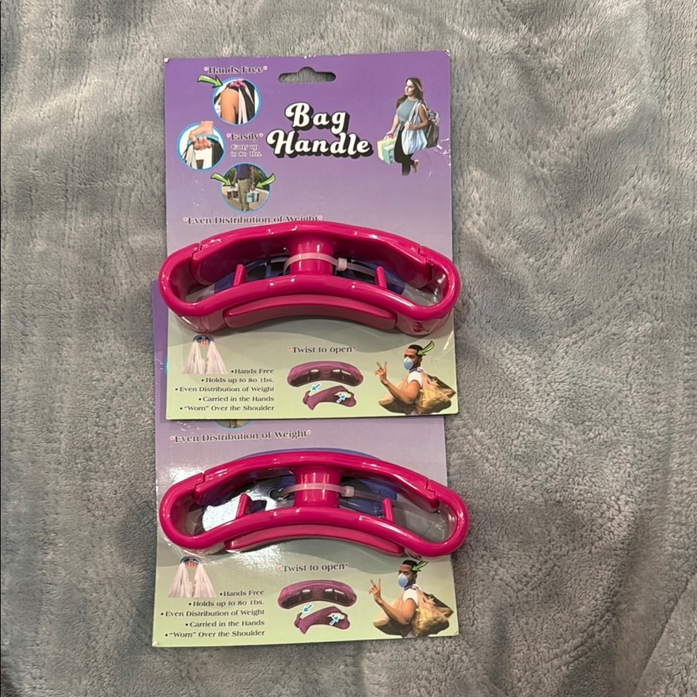 Set/2 Pink Bag Handle clips